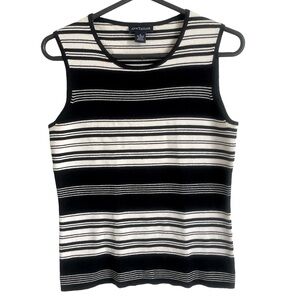 Black & White Stripe Ann Taylor women’s Vest top.